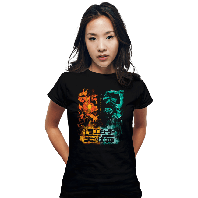Daily_Deal_Shirts Fitted Shirts, Woman / Small / Black Dragon VS Beast