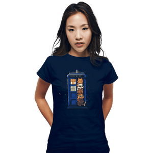 Daily_Deal_Shirts Fitted Shirts, Woman / Small / Navy Tardis Cats