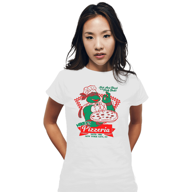 Secret_Shirts Fitted Shirts, Woman / Small / White Mikey's Pizza