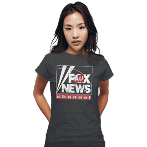 Shirts Fitted Shirts, Woman / Small / Charcoal Faux News
