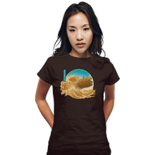 Load image into Gallery viewer, Daily_Deal_Shirts Fitted Shirts, Woman / Small / Black The Great Wave off Arrakis
