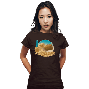Daily_Deal_Shirts Fitted Shirts, Woman / Small / Black The Great Wave off Arrakis