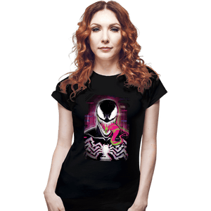 Daily_Deal_Shirts Fitted Shirts, Woman / Small / Black Glitch Venom