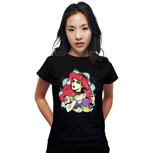 Daily_Deal_Shirts Fitted Shirts, Woman / Small / Black Down Where It's Wetter