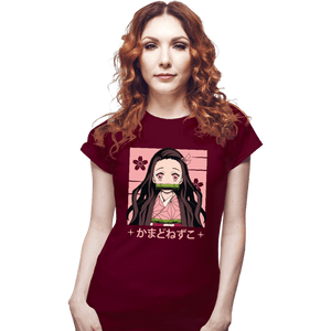 Shirts Fitted Shirts, Woman / Small / Maroon Nezuko