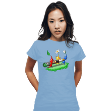 Load image into Gallery viewer, Shirts Fitted Shirts, Woman / Small / Powder Blue Pikmin Who
