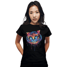 Load image into Gallery viewer, Shirts Fitted Shirts, Woman / Small / Black Colorful Cat
