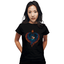 Load image into Gallery viewer, Shirts Fitted Shirts, Woman / Small / Black Heart On Fire
