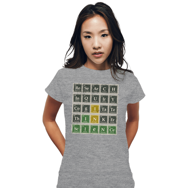 Daily_Deal_Shirts Fitted Shirts, Woman / Small / Sports Grey Science Wordle