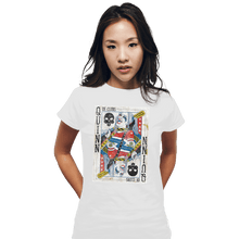 Load image into Gallery viewer, Shirts Fitted Shirts, Woman / Small / White Quinn of Clubs
