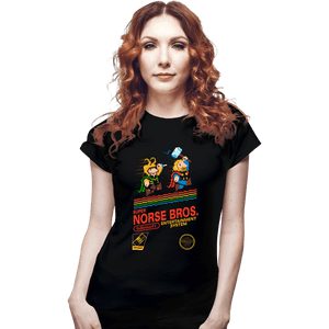 Secret_Shirts Fitted Shirts, Woman / Small / Black Super Norse Bros