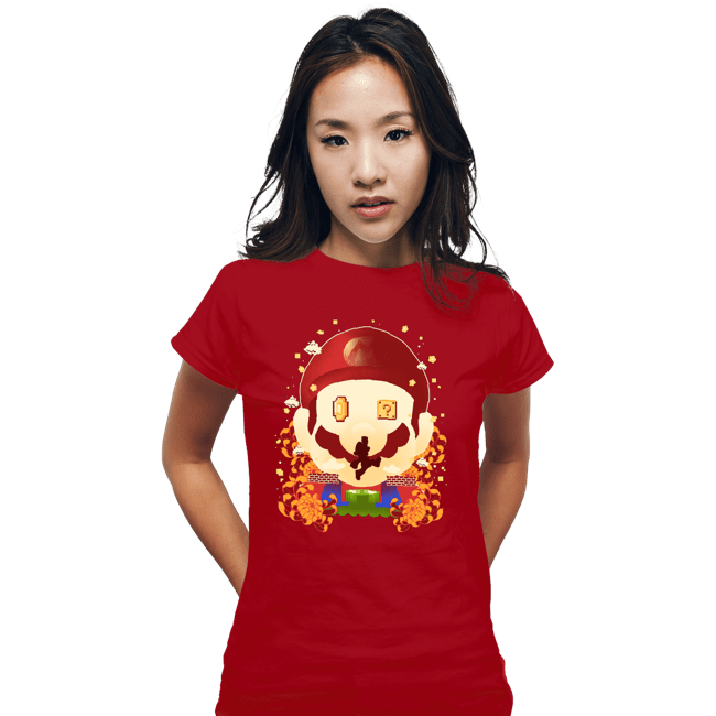 Daily_Deal_Shirts Fitted Shirts, Woman / Small / Red Mario Memories
