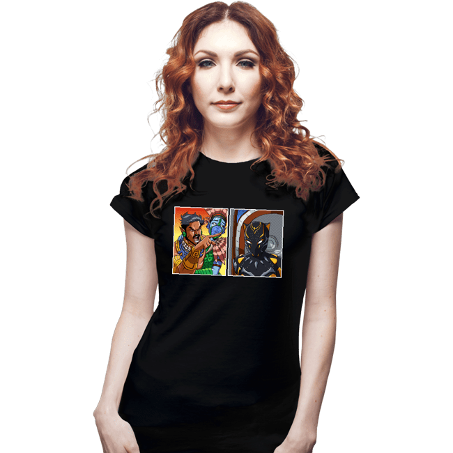 Daily_Deal_Shirts Fitted Shirts, Woman / Small / Black Fish Man Yelling