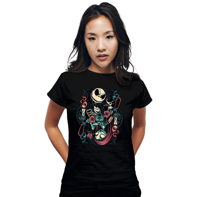 Daily_Deal_Shirts Fitted Shirts, Woman / Small / Black Jack & Sally Card