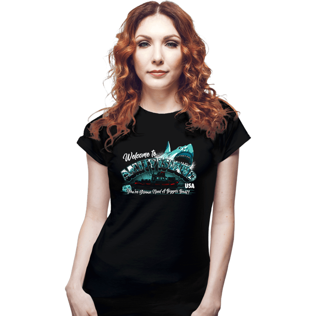 Shirts Fitted Shirts, Woman / Small / Black Welcome To Amity Island