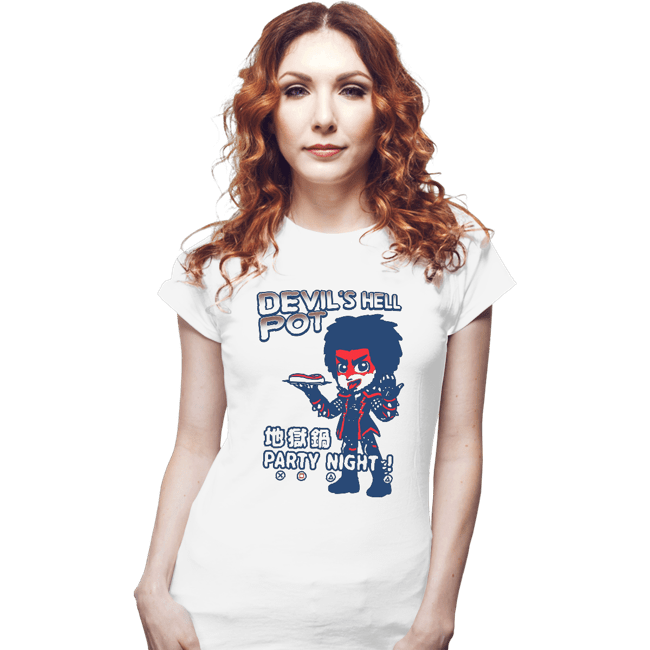 Shirts Fitted Shirts, Woman / Small / White Devil Hell Pot