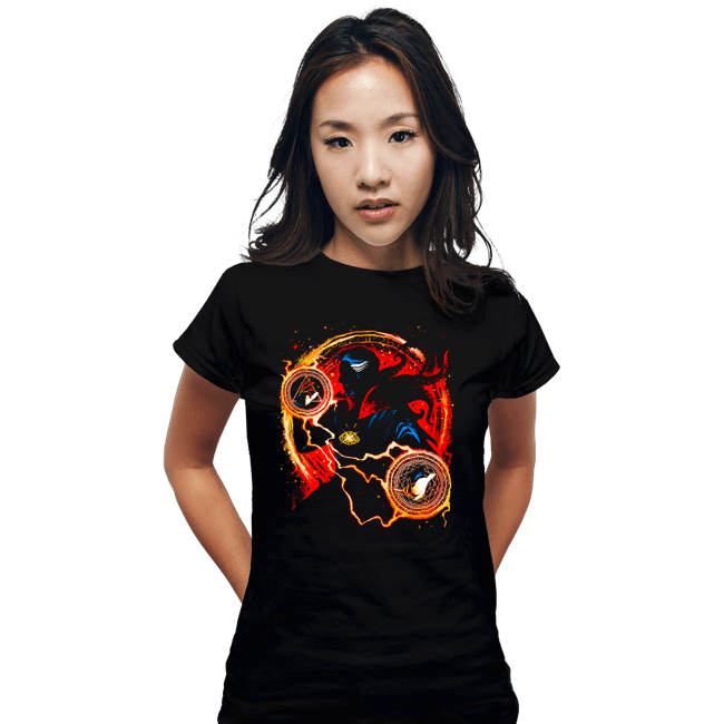 Daily_Deal_Shirts Fitted Shirts, Woman / Small / Black Sorcerer Supreme of Madness