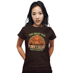 Secret_Shirts Fitted Shirts, Woman / Small / Black Pumpkin Cthulhu