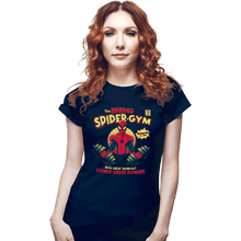 Load image into Gallery viewer, Daily_Deal_Shirts Fitted Shirts, Woman / Small / Navy The Amazing Spider-Gym
