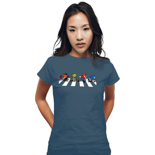 Secret_Shirts Fitted Shirts, Woman / Small / Indigo Blue The Pixels