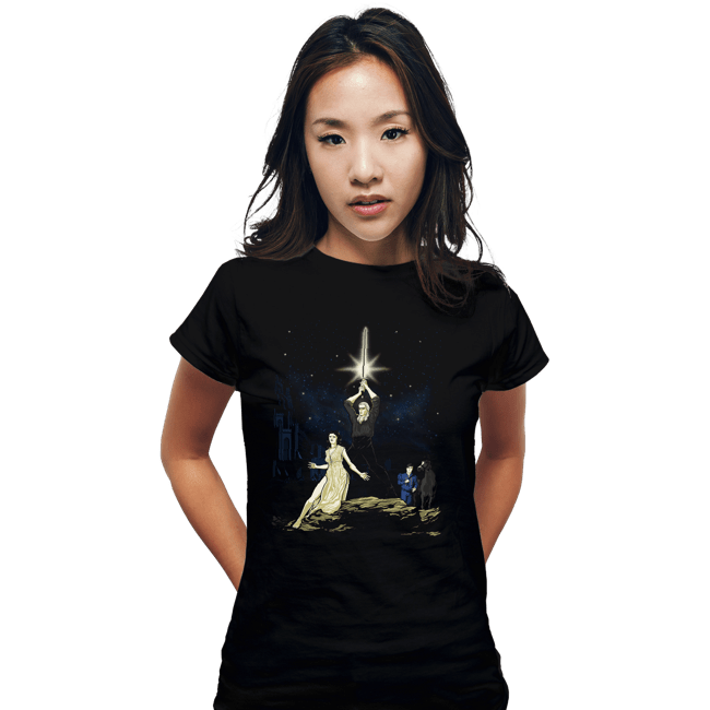 Daily_Deal_Shirts Fitted Shirts, Woman / Small / Black A White Wolf