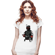 Load image into Gallery viewer, Shirts Fitted Shirts, Woman / Small / White Mandalorian Bounterhunter
