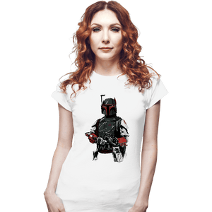 Shirts Fitted Shirts, Woman / Small / White Mandalorian Bounterhunter