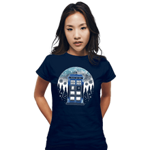 Load image into Gallery viewer, Secret_Shirts Fitted Shirts, Woman / Small / Navy Time And Space And Snow
