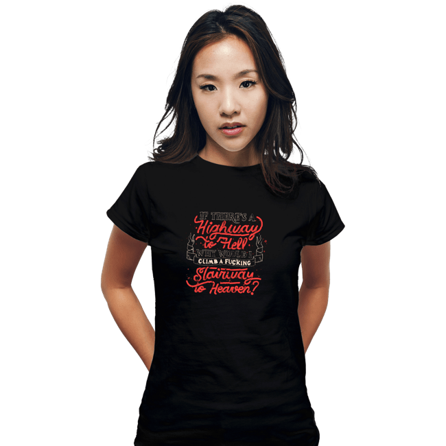 Secret_Shirts Fitted Shirts, Woman / Small / Black Faster to Hell than Heaven