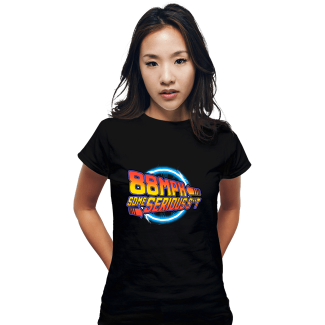 Shirts Fitted Shirts, Woman / Small / Black Serious Shit
