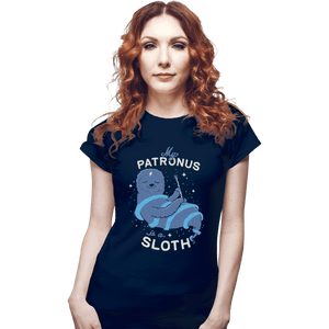 Shirts Fitted Shirts, Woman / Small / Navy Sloth Patronus