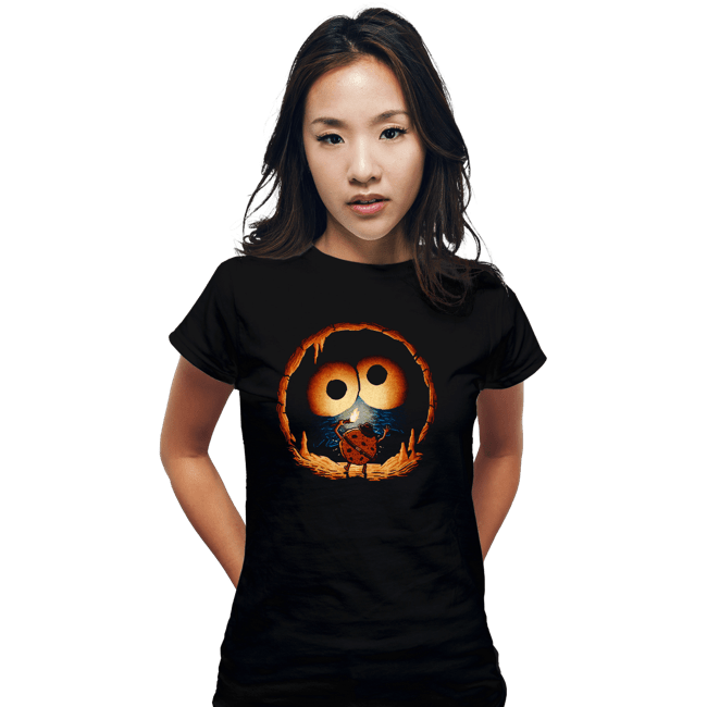 Daily_Deal_Shirts Fitted Shirts, Woman / Small / Black Cave Monster