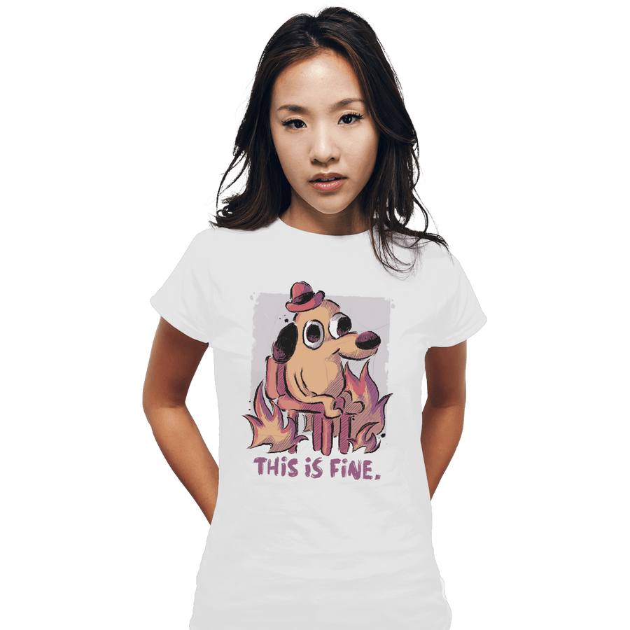 Shirts Fitted Shirts, Woman / Small / White This Is Fine