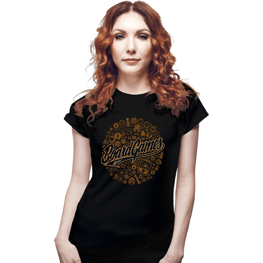 Shirts Fitted Shirts, Woman / Small / Black Board Games Addict