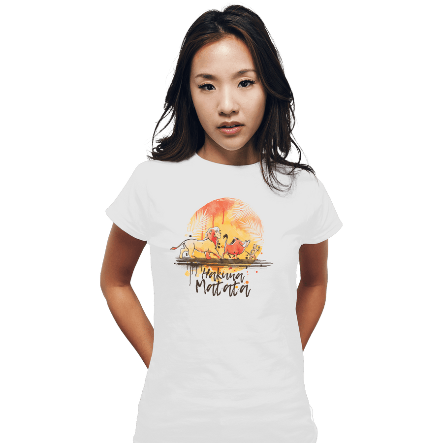 Shirts Fitted Shirts, Woman / Small / White No Worries Watercolor