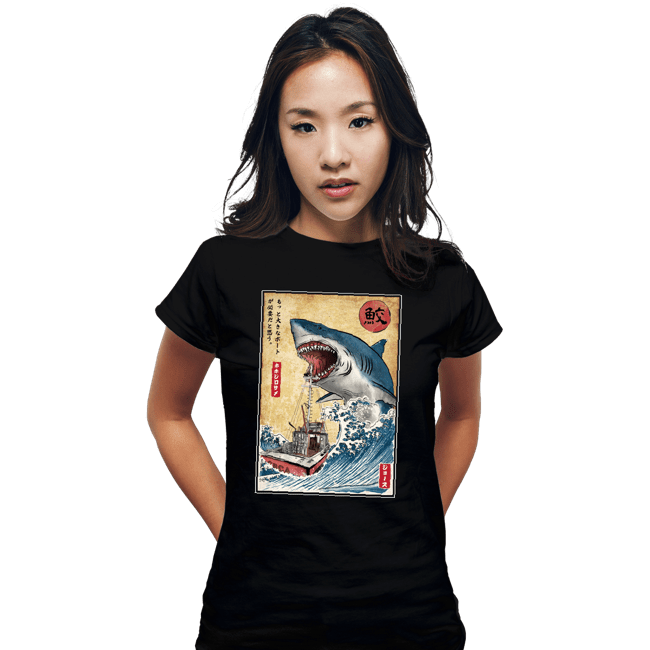 Secret_Shirts Fitted Shirts, Woman / Small / Black Hunting The Shark In Japan