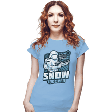 Load image into Gallery viewer, Shirts Fitted Shirts, Woman / Small / Powder Blue First Order Hero: Snowtrooper
