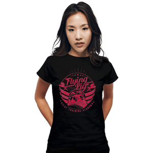 Shirts Fitted Shirts, Woman / Small / Black Flying Pig