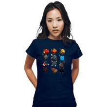 Load image into Gallery viewer, Shirts Fitted Shirts, Woman / Small / Navy Dice Roles
