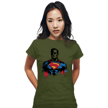 Load image into Gallery viewer, Shirts Fitted Shirts, Woman / Small / Military Green Return Of Kryptonian
