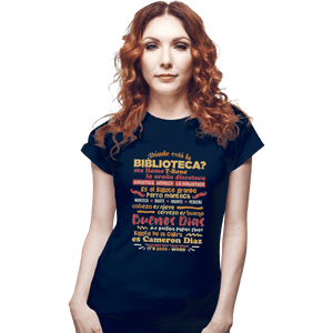 Shirts Fitted Shirts, Woman / Small / Navy The Bibliotecas Rap