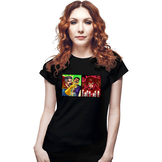 Daily_Deal_Shirts Fitted Shirts, Woman / Small / Black Strange Yelling