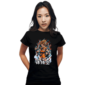 Daily_Deal_Shirts Fitted Shirts, Woman / Small / Black Rage Goku