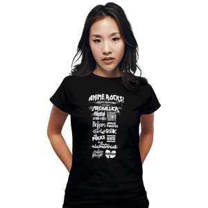 Secret_Shirts Fitted Shirts, Woman / Small / Black Anime Rocks