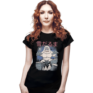 Shirts Fitted Shirts, Woman / Small / Black Kaiju Snowman