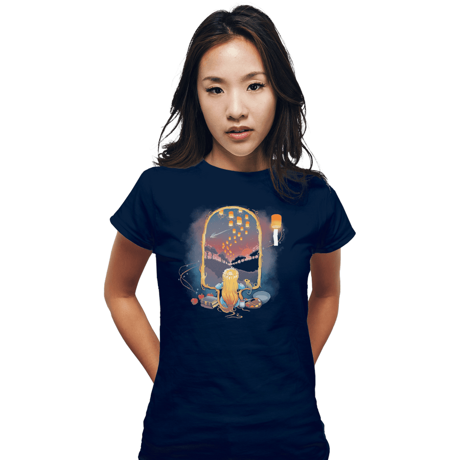 Shirts Fitted Shirts, Woman / Small / Navy Rapunzel