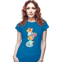 Load image into Gallery viewer, Shirts Fitted Shirts, Woman / Small / Sapphire Magical Silhouettes - Cheshire Cat
