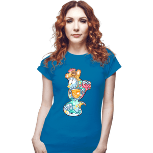 Shirts Fitted Shirts, Woman / Small / Sapphire Magical Silhouettes - Cheshire Cat