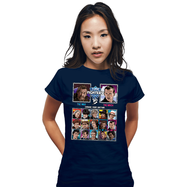 Daily_Deal_Shirts Fitted Shirts, Woman / Small / Navy Time Fighters War vs 9th