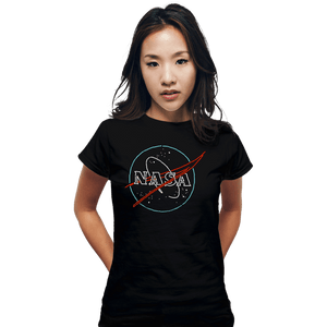 Shirts Fitted Shirts, Woman / Small / Black Neon NASA